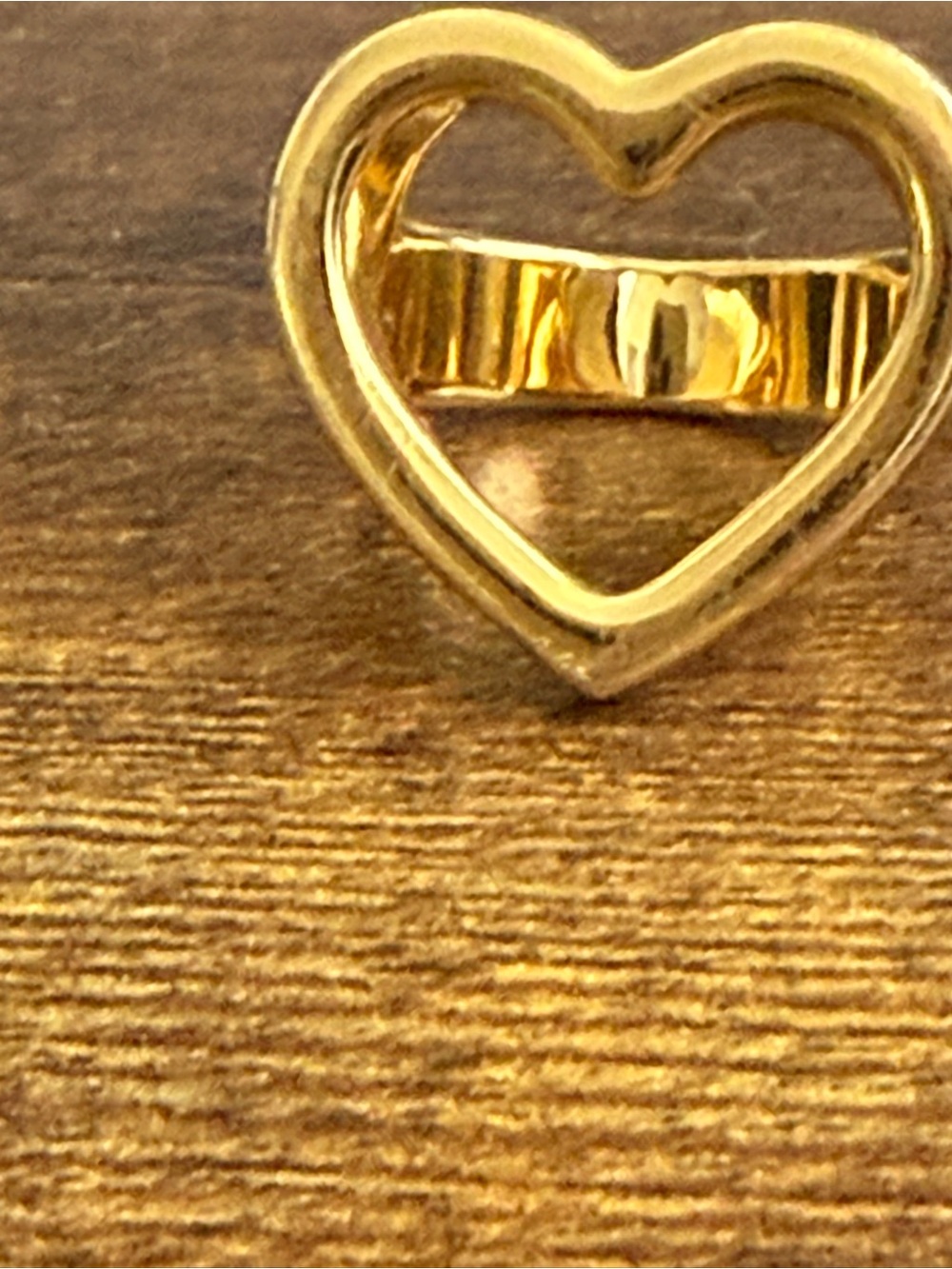 Women's Gold Heart Band Ring - Classic Open Heart Design